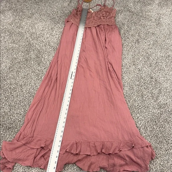 NWT Listicle Dusty Rose Ruffle Lace Victorian Inspired Feminine Maxi Dress Sz L - Picture 12 of 13